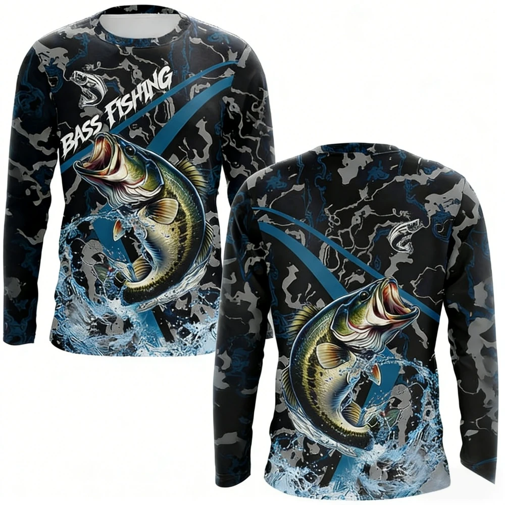 Outdoor Hunting Prints - Kemeja Pancing Pria Lengan Panjang, Perlindungan