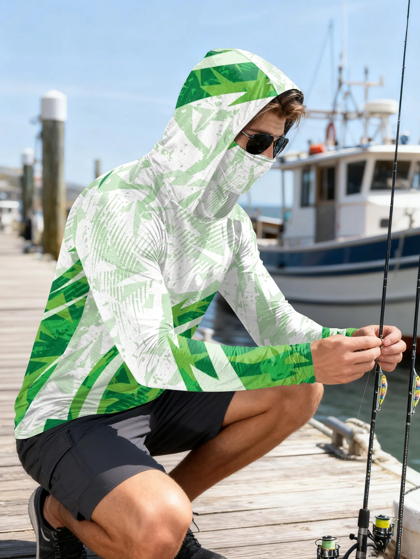 Kemeja Pancing Pria dengan Tud - Outdoor Hunting Prints ulasan dan harga